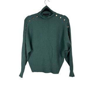 PREMISE Women's Teal Ribbed Mock Neck Sweater - Size XL